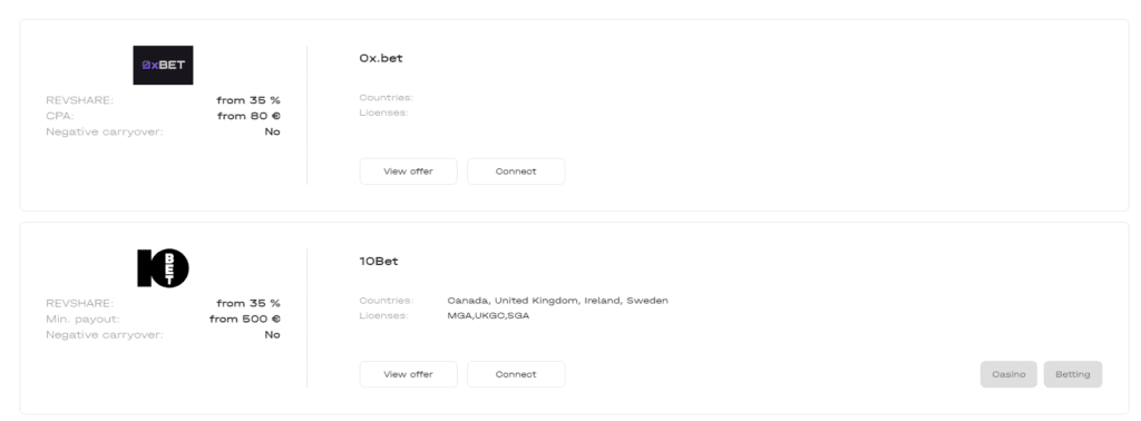 offer cards