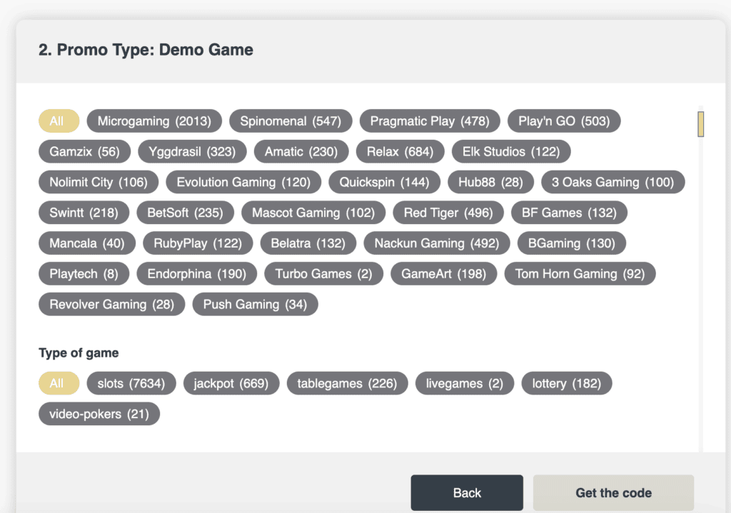demo game as a promo material - setup