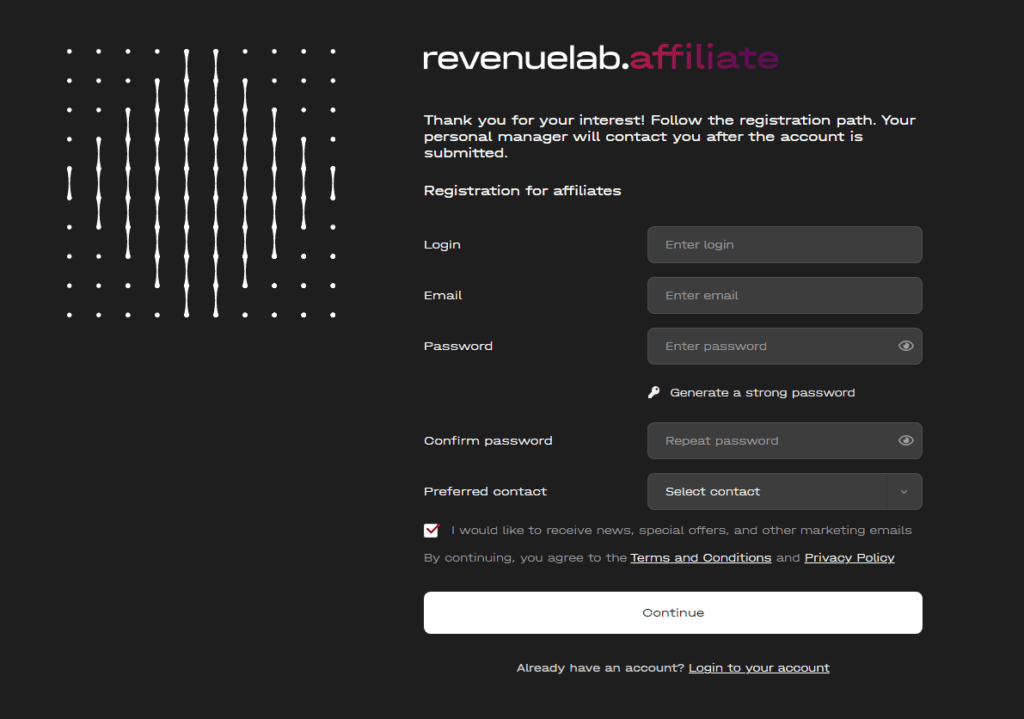 registration form