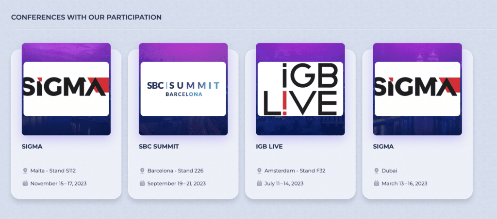 conferences that LGaming is about to attend