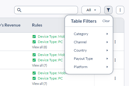 filter for offers