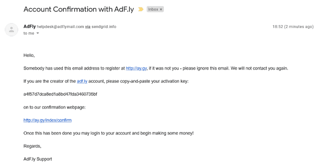 account confirmation letter