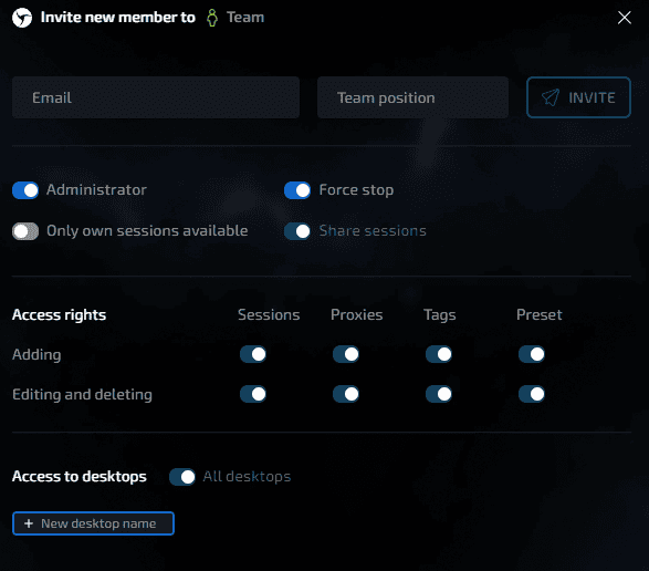 a section for inviting new members