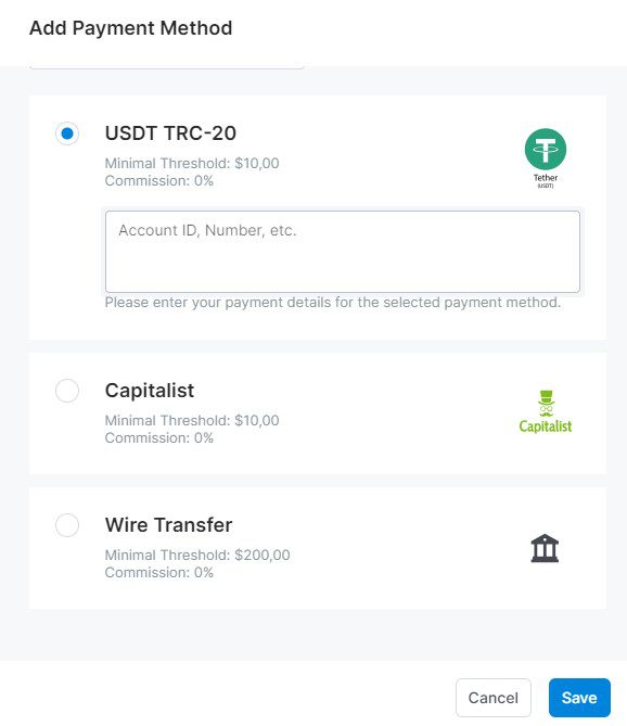 payment methods