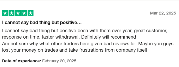 a review by an affiliate