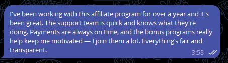 a review by an affiliate