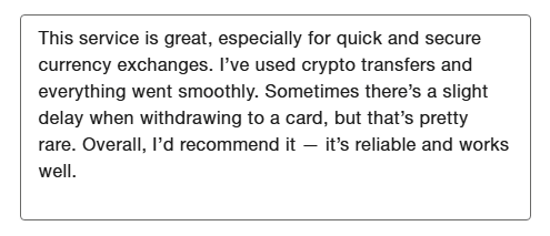 a user review