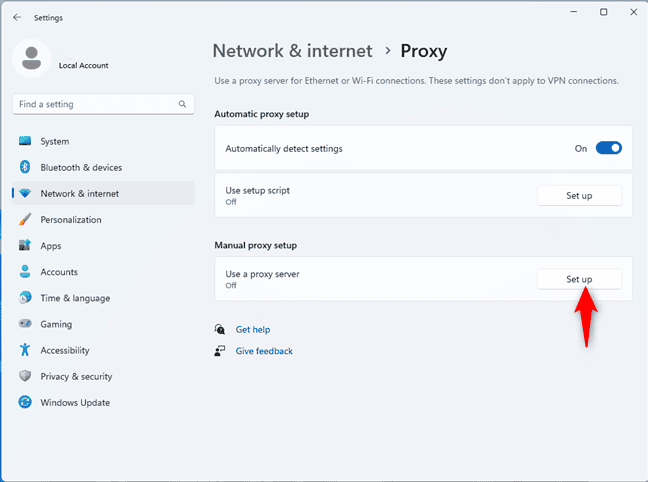 use a proxy server tab
