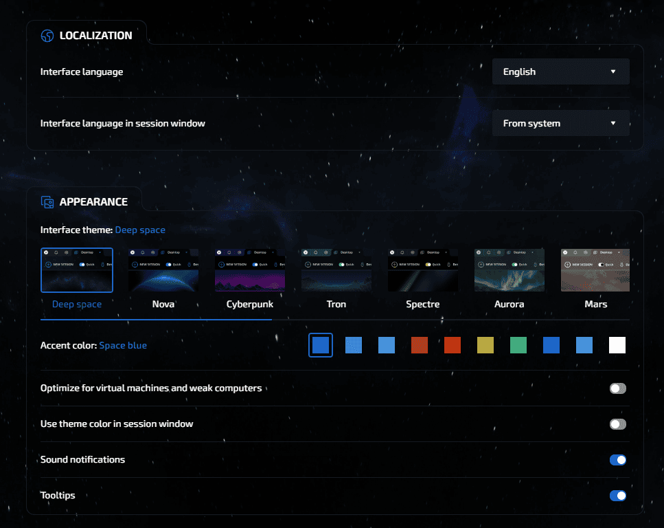 localization settings